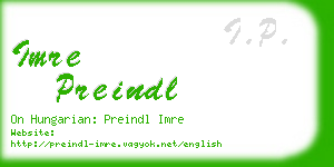 imre preindl business card